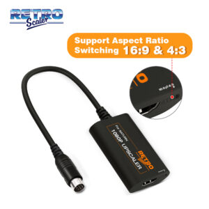 RETRO Scaler SEGA Saturn 1080P HDMI Converter Upscaler Adapter Cable With Aspect Ratio Switch