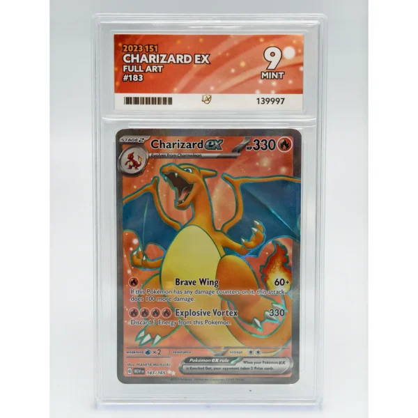 Charizard EX 183/165 2023 151 Full Art Ultra Rare Holo ACE Graded 9 Mint