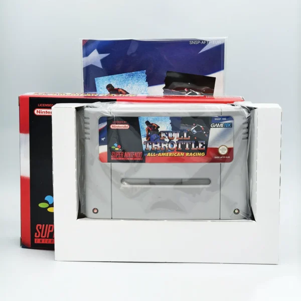 Full Throttle All-American Racing PAL Game Complete In Box For Nintendo Super Nintendo SNES
