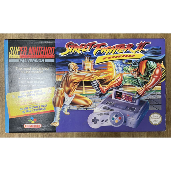 Nintendo SNES Super Nintendo Street Fighter 2 Turbo Edition Complete In Box PAL Console