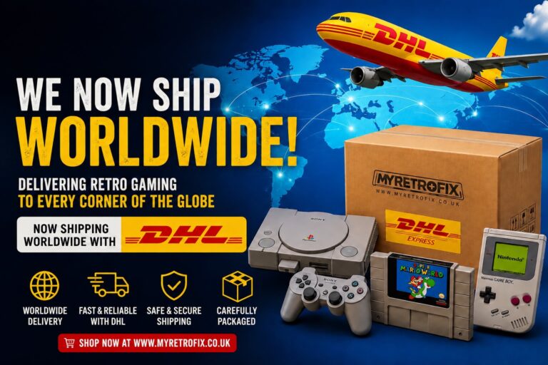 worldwide shipping of retro games and consoles by DHL