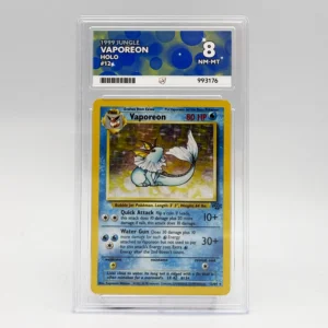 Vaporeon 12/64 1999 Jungle Rare Holo ACE Graded 8 Near Mint