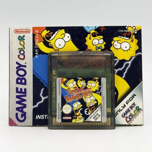 The Simpsons Night of the Living Treehouse of Horror PAL Game Cart & Manual For Nintendo Game Boy Color